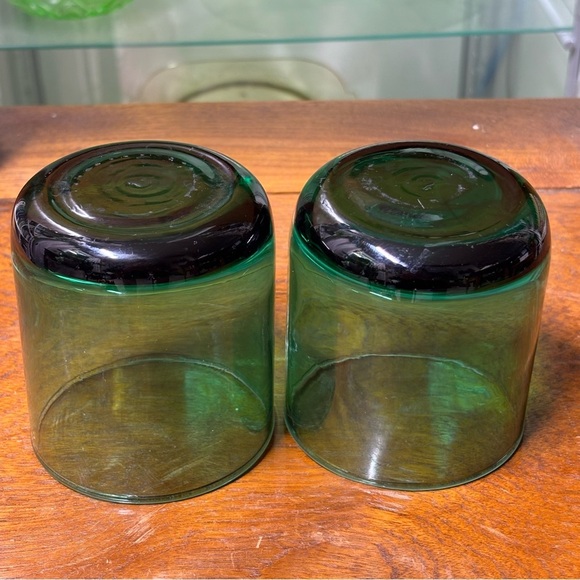 Set of two vintage Libbey Metropolitan whisky glasses in juniper green - Picture 3 of 5